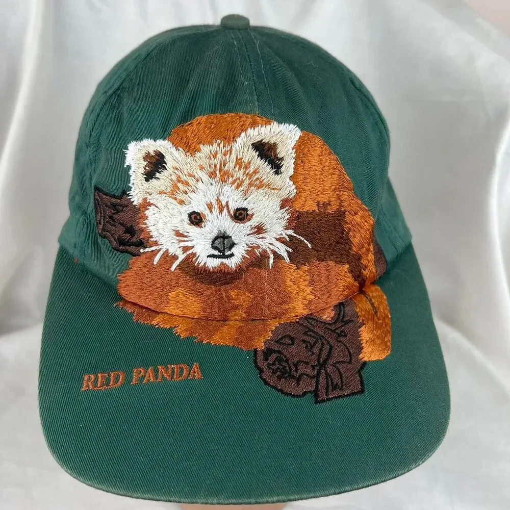 Vintage Knoxville Zoo Tennessee Red Panda Green Baseball Cap